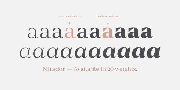 Available in 20 styles consisting of 10 weights plus 10 italic versions.
