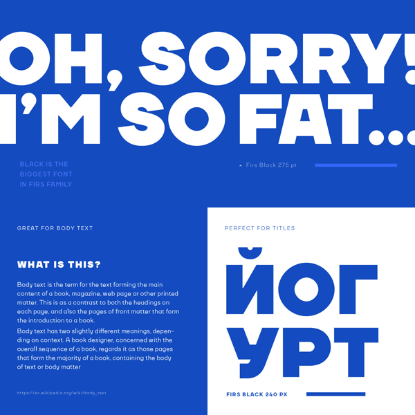 The various weights work great for both titles and body text.