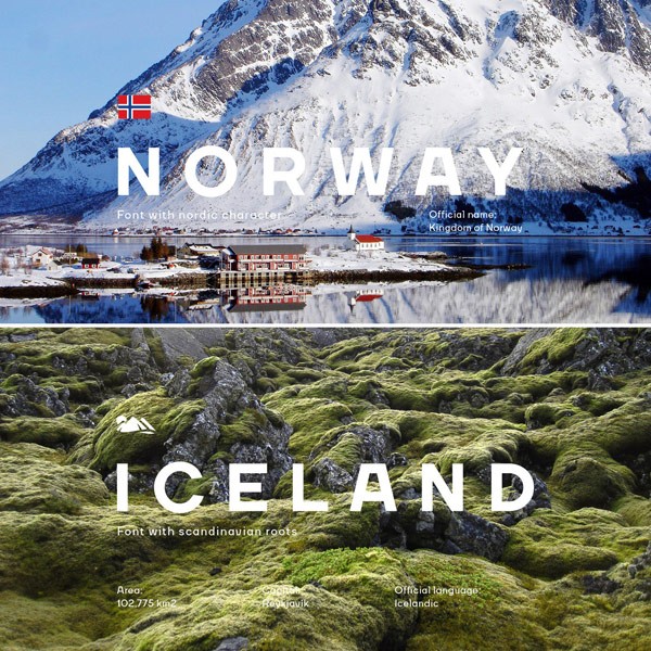 The Firs font family is based on modern Scandinavian design trends.