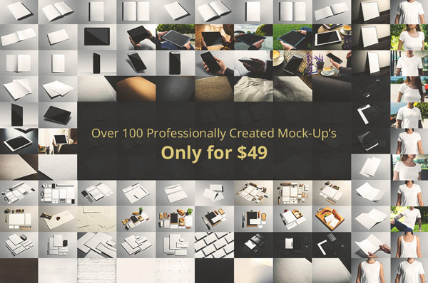 Over 100 professionally created mock-ups for only $49.