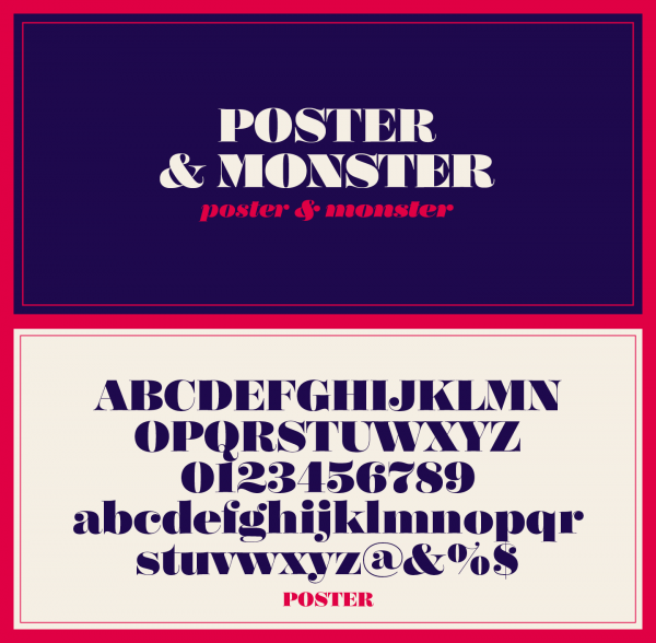 The Poster font family, a Bodonian/Didot typeface by Íñigo Jerez of foundry Textaxis.
