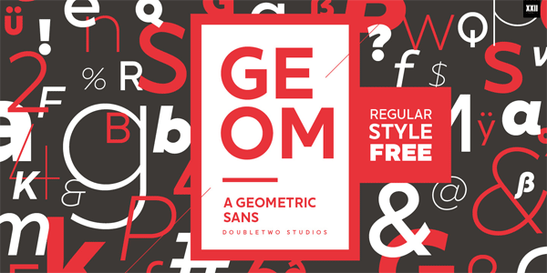 XXII Geom, a geometric sans serif font family by Lecter Johnson of Doubletwo Studios. XXII Geom, a geometric sans serif font family by Lecter Johnson of Doubletwo Studios.