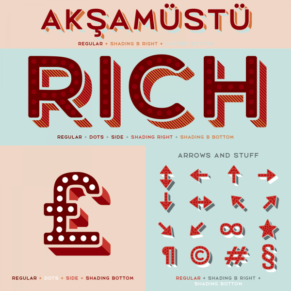 The diverse layered styles include plenty of options in order to improve your typographic design. The diverse layered styles include plenty of options in order to improve your typographic design.