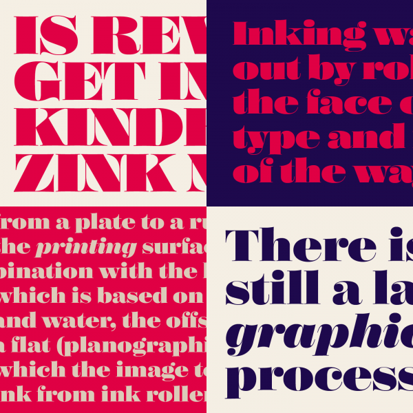 This elegant and robust type family is intended for big and bold display use.