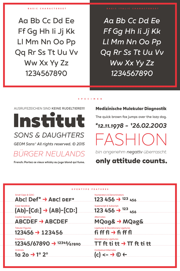The basic character set, type specimen, and OpenType features. The basic character set, type specimen, and OpenType features.