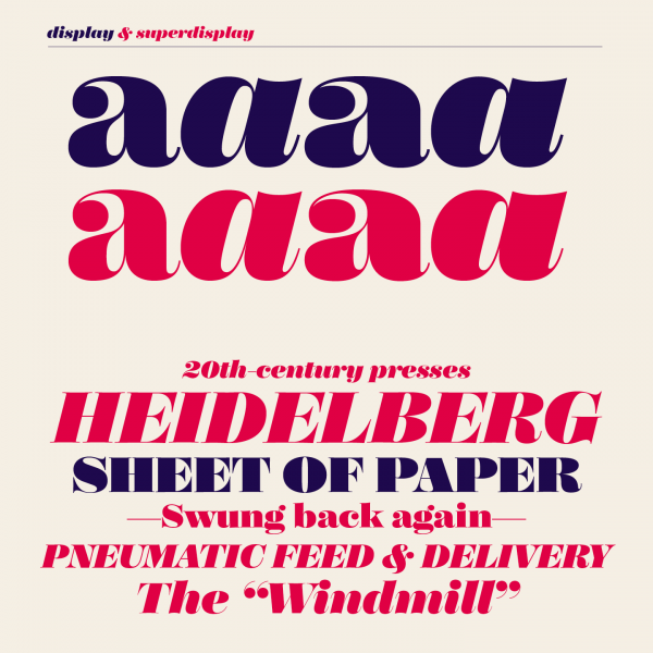 The Display and Super Display letters of this Bodonian/Didot typeface.