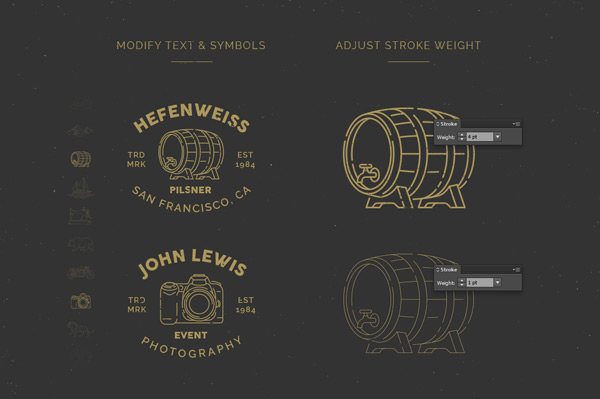 You are still able to modify texts and symbols or adjust stroke weights.