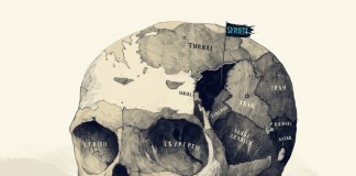 CICERO – skull illustration by Simon Prades for an article on potential developments in the middle east.