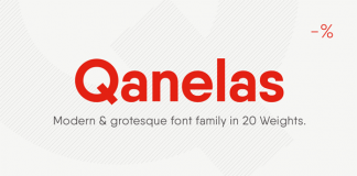 Qanelas is a modern sans serif typeface from Radomir Tinkov with a geometric look.