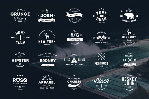 The bundle is packed with a great variety of logos and badges.