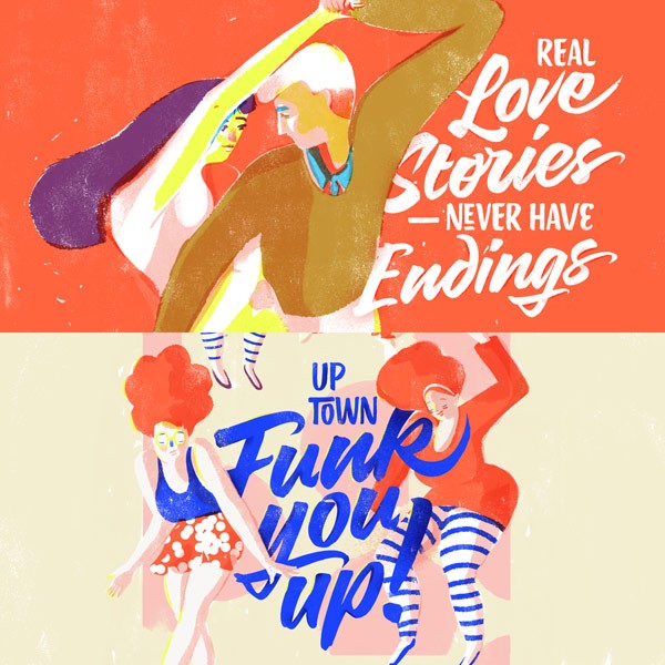 A typeface in script and caps styles for stylish titles and diverse letterings.