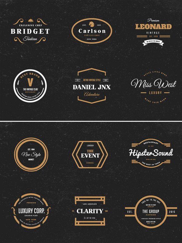 Diverse vintage inspired logos and badges as templates for your next design project.