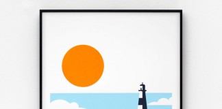 Lighthouse – A2 limited edition screen print in four colors on 270gsm Colorplan paper.