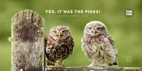 TT Pines is a font family that has been cut out of paper before all characters have been digitized.