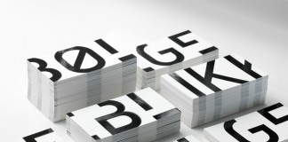 A typographic design based on bold, black letters on white background.