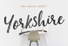 The Yorkshire brush script typeface has been created by Jeremy Vessey using both pen and brush.