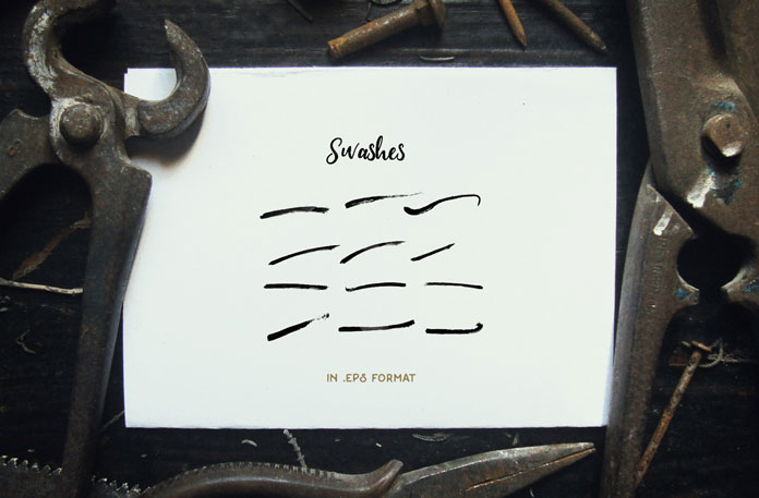 The font includes authentic handpainted swashes.