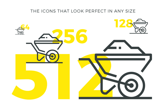 These beautiful line icons look great in any size.