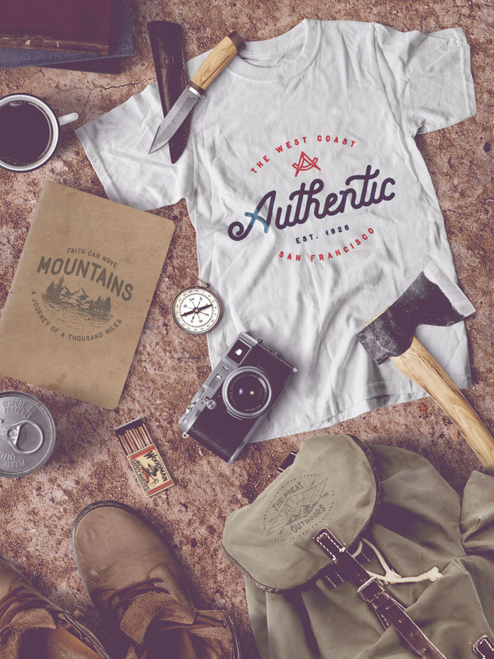 With these nice vintage typefaces you can created stylish apparel design and t-shirt lettering prints.