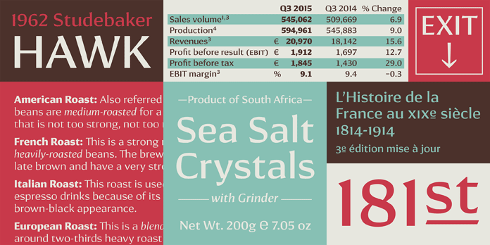 The typeface is very readable in any size.