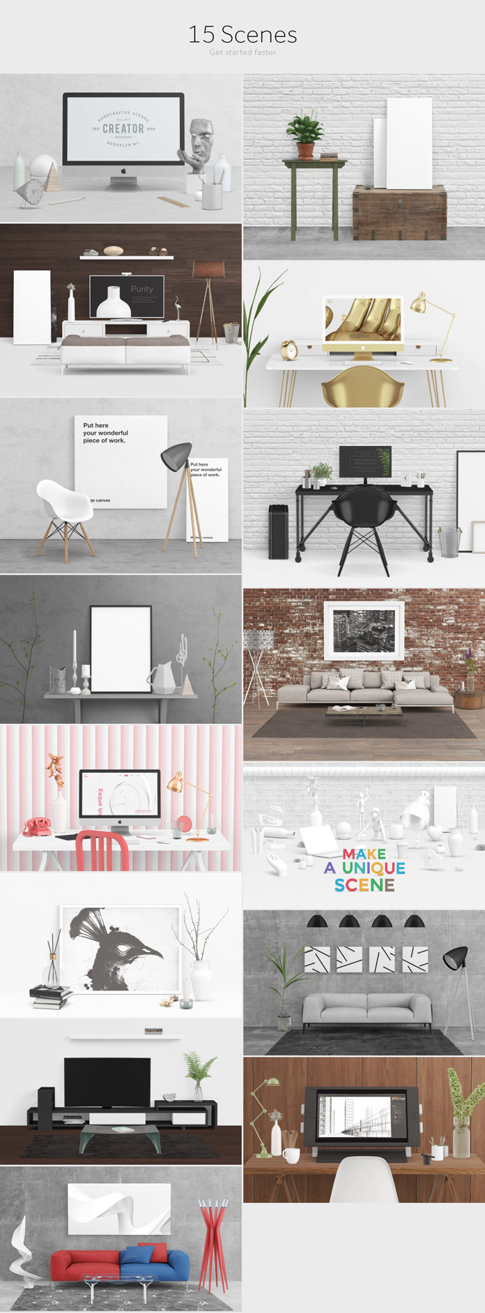 The 15 premade scenes make it easy to get started very fast.