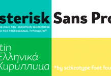 Asterisk Sans Pro font family by Dave Rowland of Schizotype.