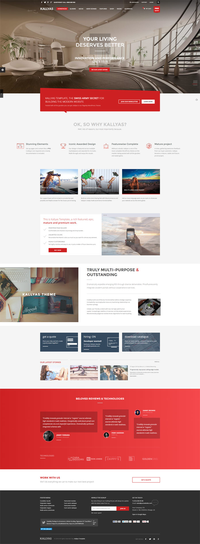 KALLYAS premium website template for multi purpose.