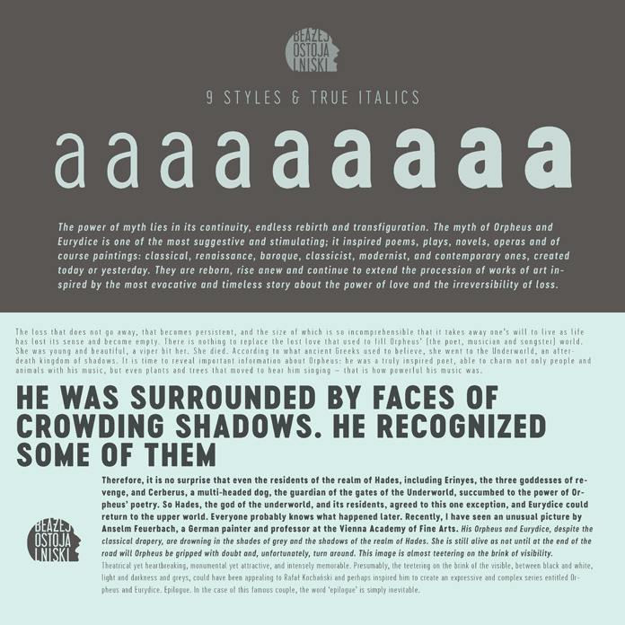 The Cervo Neue font family consists of 9 weights plus true italics. The Cervo Neue font family consists of 9 weights plus true italics.