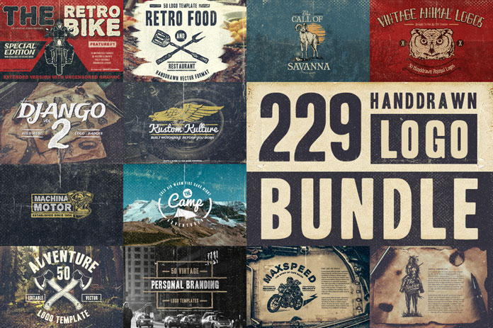 Download 229 hand-drawn logos as vector graphics.
