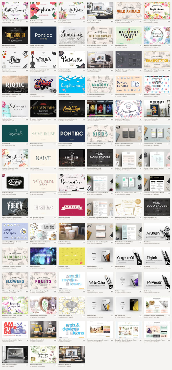 Download 90 fonts, graphics, themes, etc. and save 97.2%, only for a limited time!