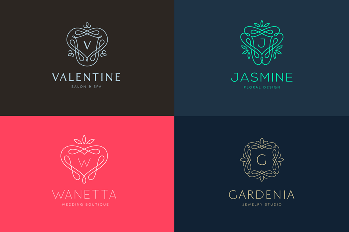 Elegant line logos and emblems. Elegant line logos and emblems.