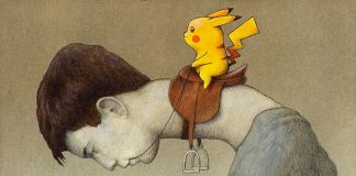 Pokémon Go, a satirical illustration by Pawel Kuczynski.