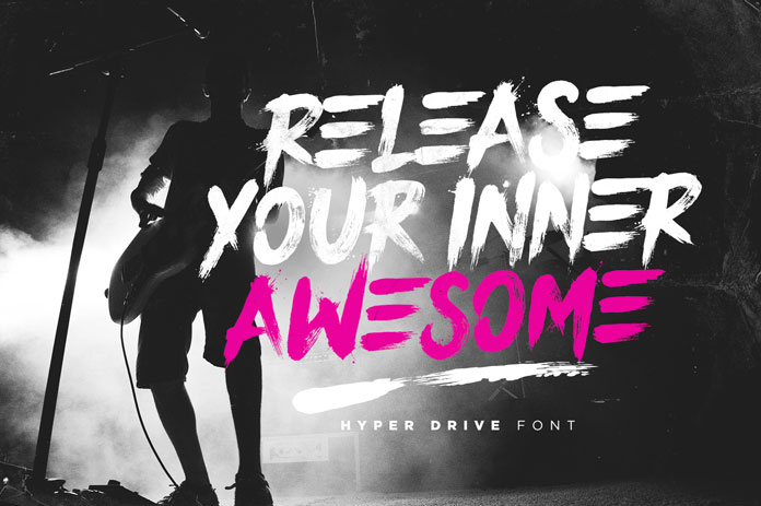 This typeface is loud, fast, and raw.