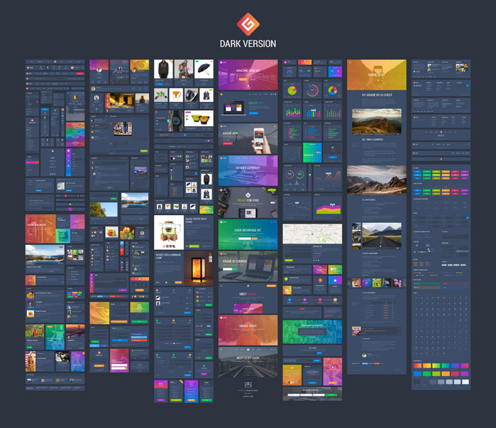 Web elements – dark version.