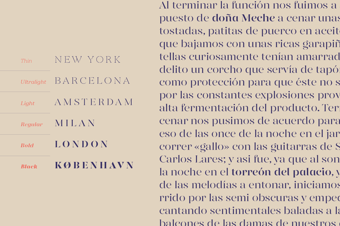 6 weights plus matching italics.