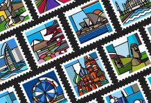Around the World illustrations by Mike Karolos.