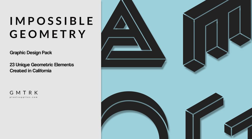 Impossible Geometry – surreal graphic design pack. Impossible Geometry – surreal graphic design pack.