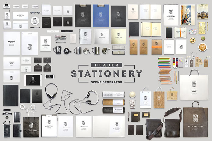 Photoshop header stationery scene generator. Photoshop header stationery scene generator.