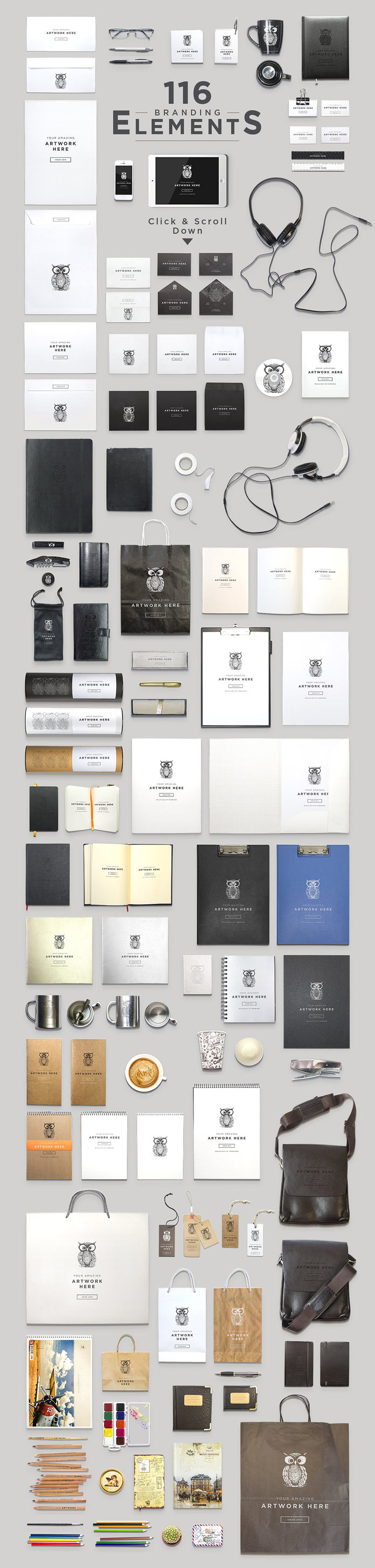 116 elements of brand and stationery materials. 116 elements of brand and stationery materials.