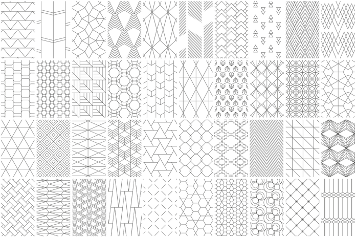 40 seamless geometric line vector patterns.
