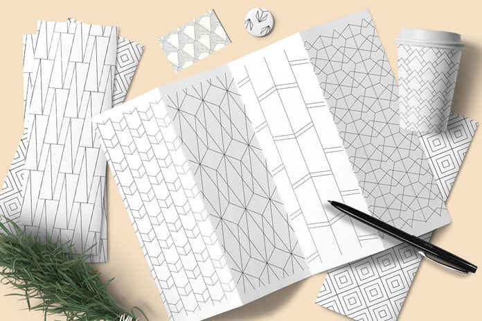 Based on simple geometric shapes and lines.