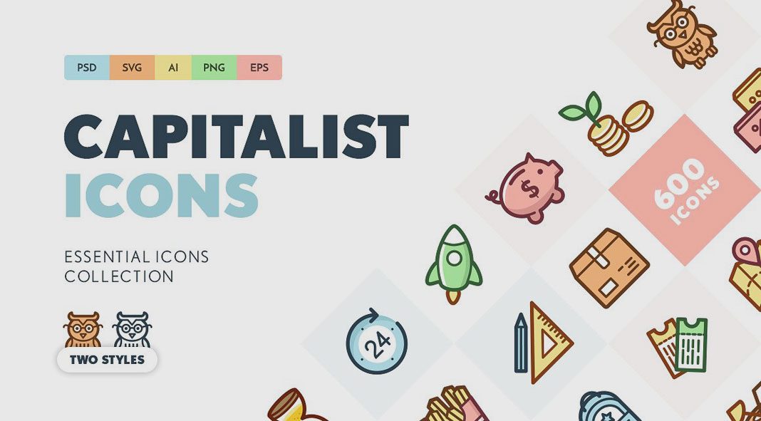 Capitalist Flat Icons Collection from PixelBuddha.