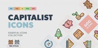 Capitalist Flat Icons Collection from PixelBuddha.