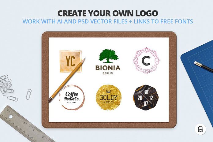 Create your own logo in Adobe Photoshop or Illustrator. Create your own logo in Adobe Photoshop or Illustrator.