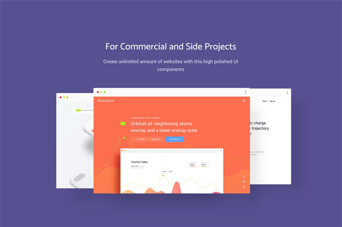 High polished UI elements for unlimited varieties of website and screen designs.