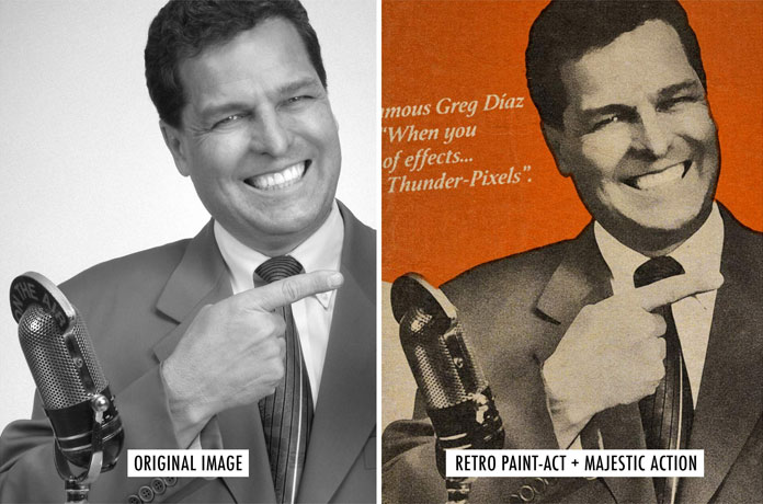 Original image vs Retro Paint-Act and Majestic action. Original image vs Retro Paint-Act and Majestic action.