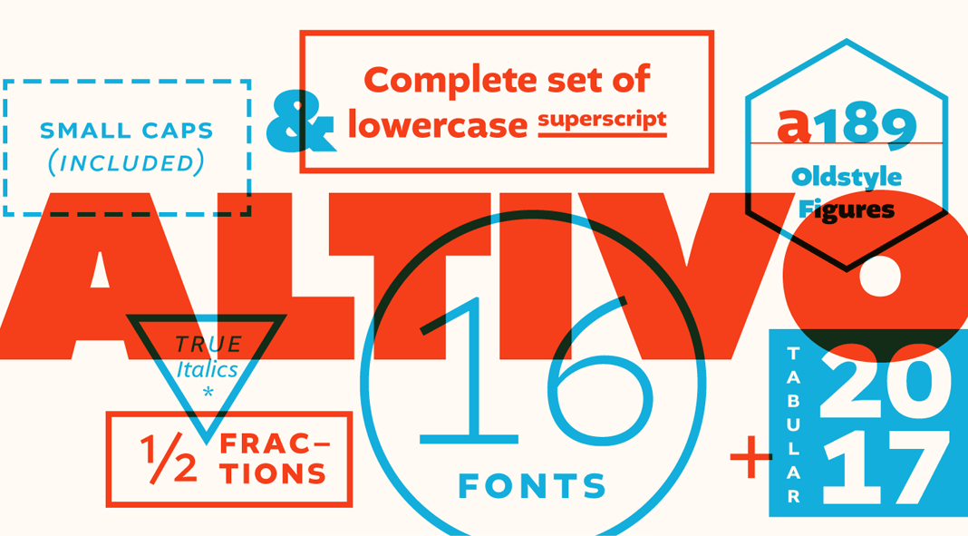 Altivo font family by Kostic Type Foundry.