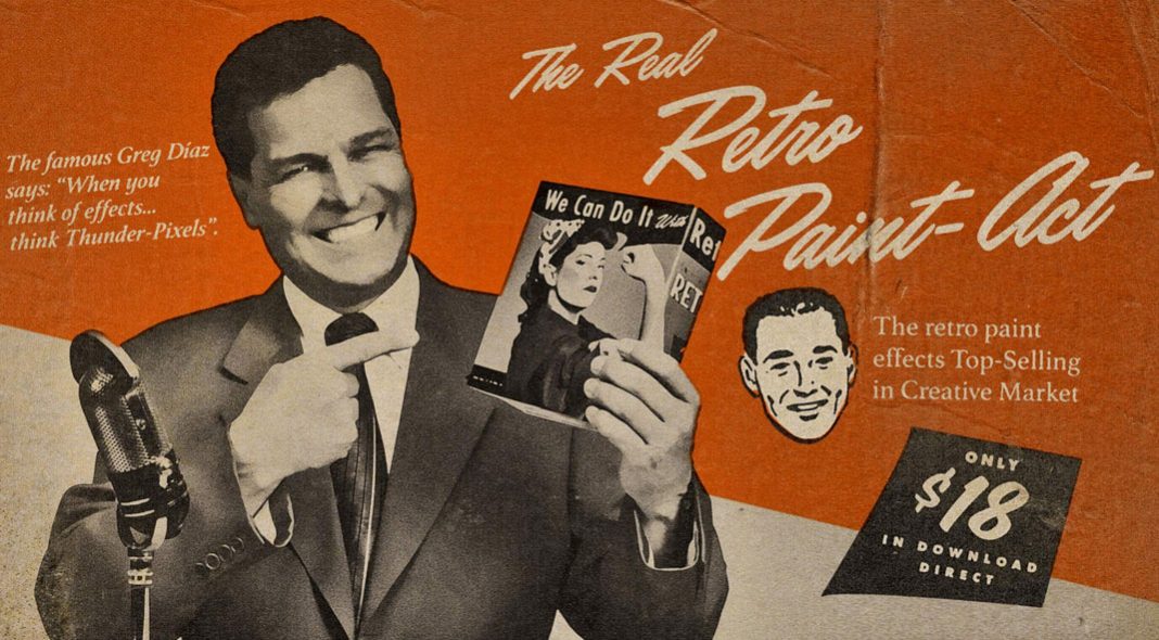 Retro Paint Actions for Adobe Photoshop.