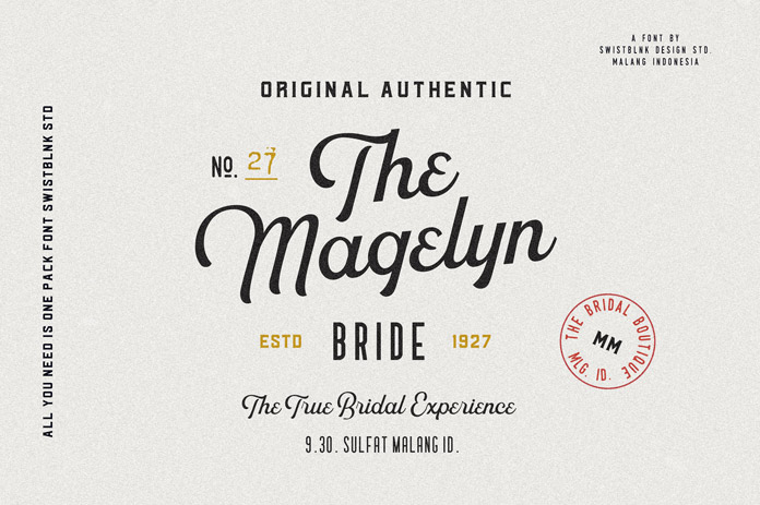 Authentic type design by Swistblnk Design Std.