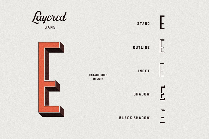 Layered sans font.